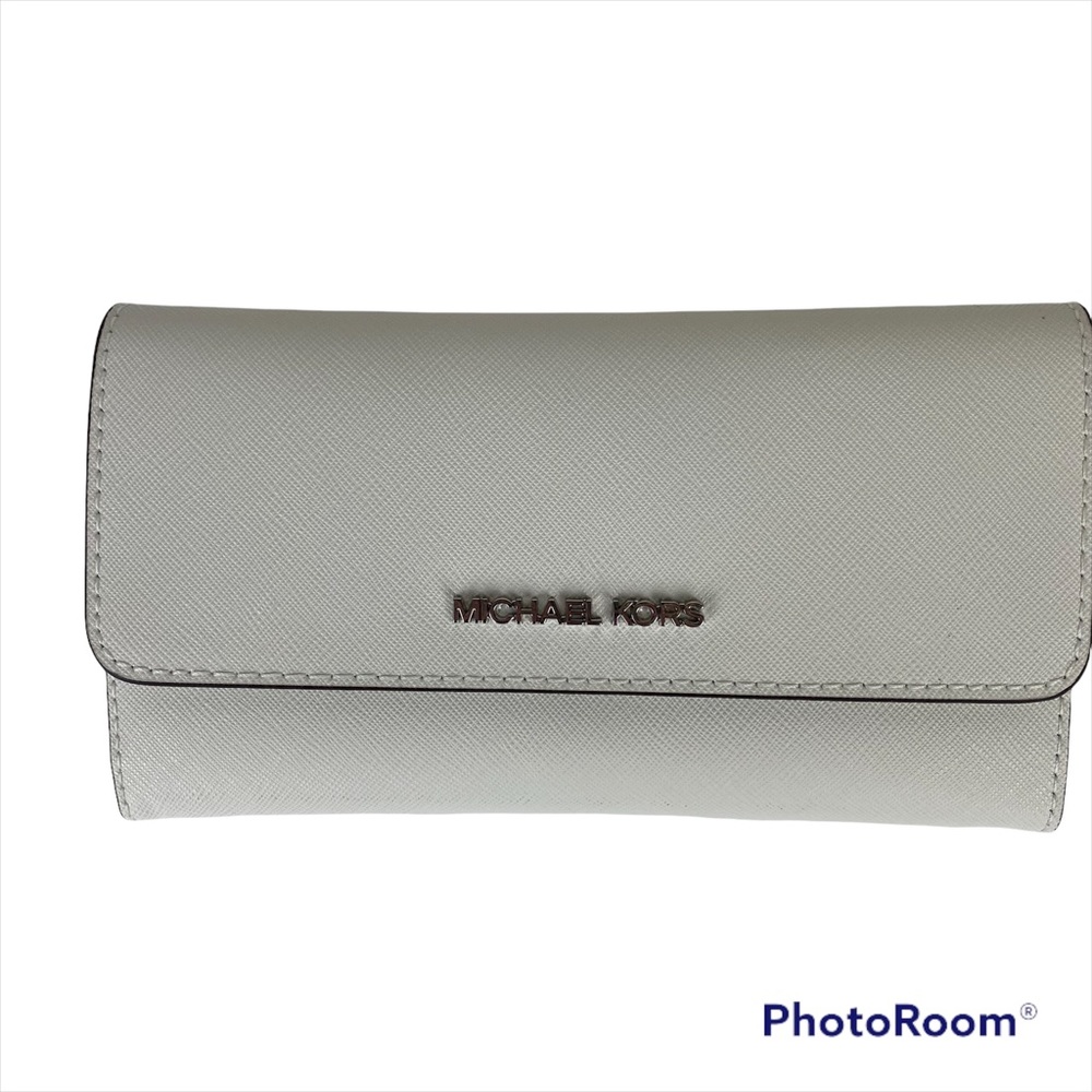 NWT Michael Kors Jane Pebble Leather Large Tote And Wallet Optic White - Picture 5 of 11